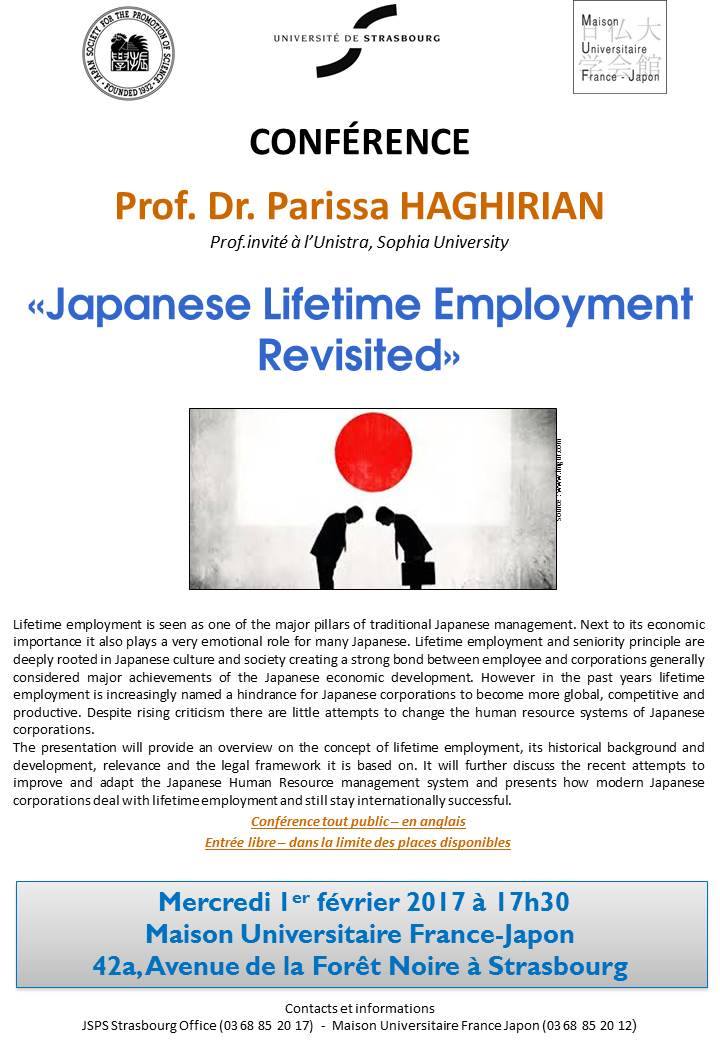 CONFÉRENCE: “ Japanese Lifetime Employment Revisited “ -Prof.HAGHIRIAN