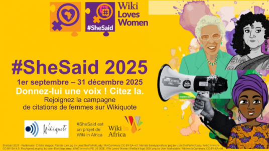 Citez des femmes ! Formation à Wikiquote pour participer à #SheSaid2025